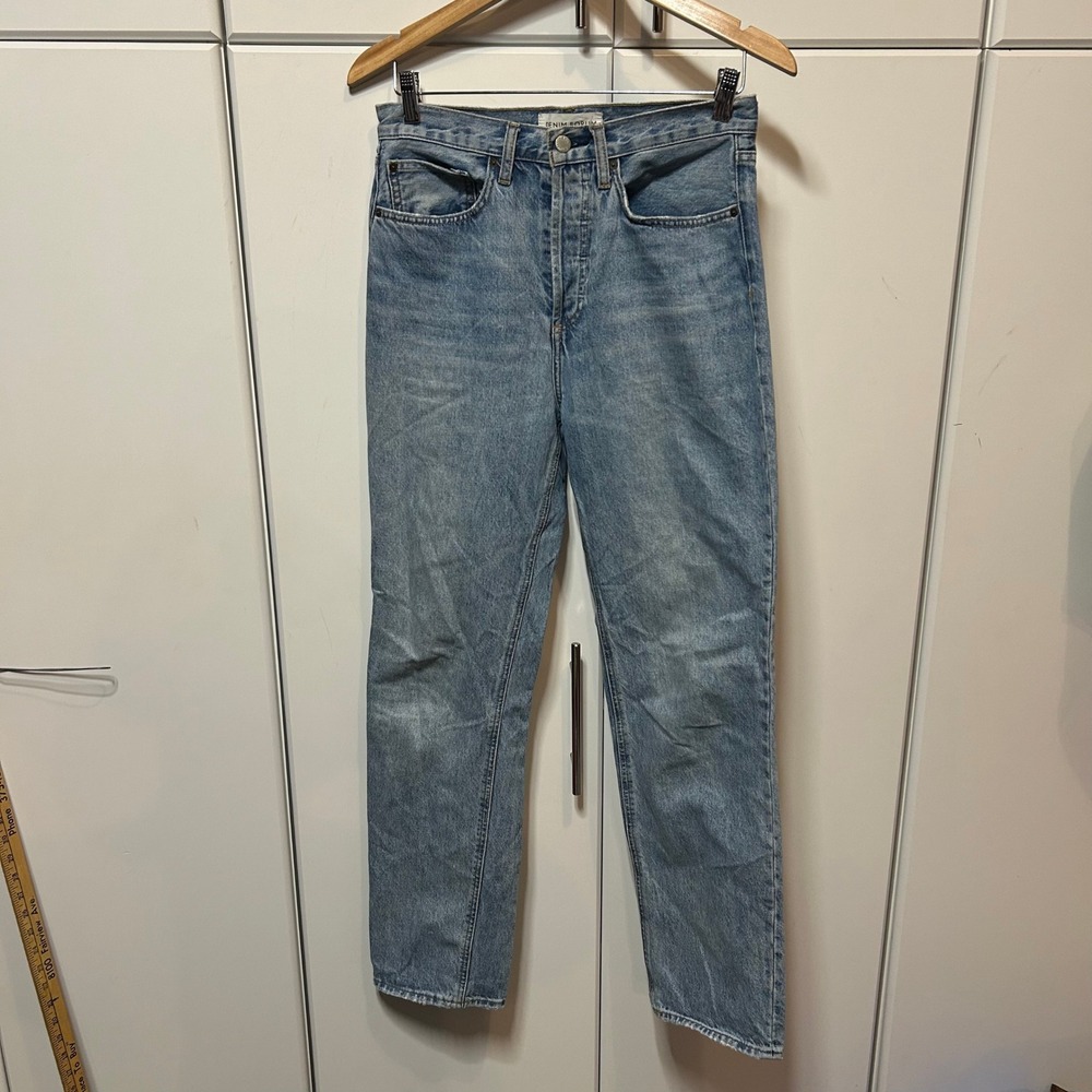 Denim Forum The Joni High Rise Loose Jeans Light Wash Blue Size 28L 32L